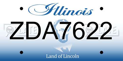 ZDA7622 Illinois License Plate