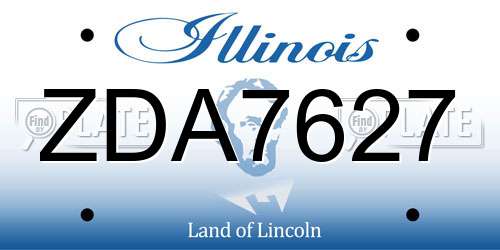 ZDA7627 Illinois License Plate