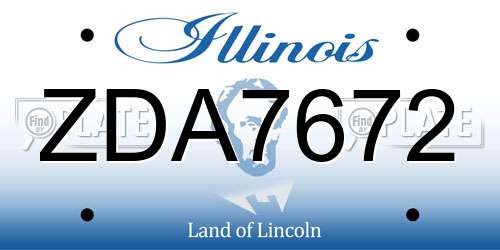 ZDA7672 Illinois License Plate
