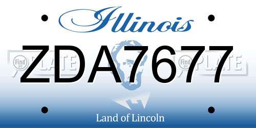 ZDA7677 Illinois License Plate