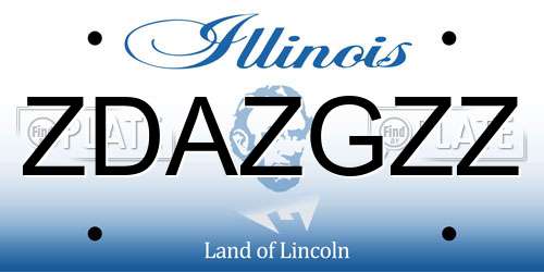 ZDAZGZZ Illinois License Plate