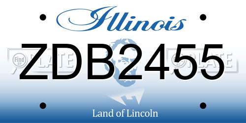 ZDB2455 Illinois License Plate