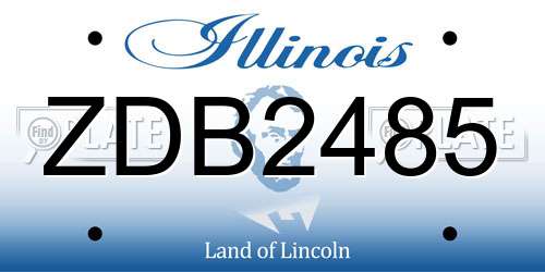 ZDB2485 Illinois License Plate