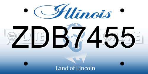 ZDB7455 Illinois License Plate