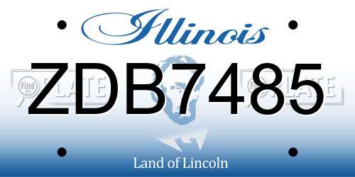 ZDB7485 Illinois License Plate