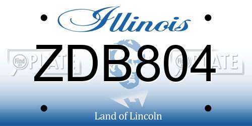 ZDB804 Illinois License Plate