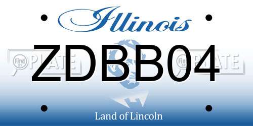 ZDBB04 Illinois License Plate
