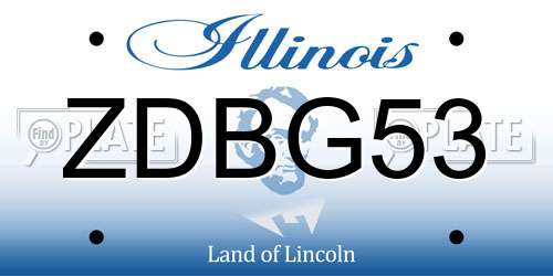 ZDBG53 Illinois License Plate