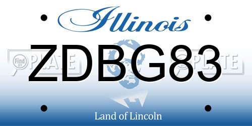 ZDBG83 Illinois License Plate