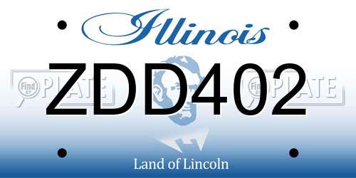 ZDD402 Illinois License Plate