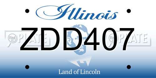 ZDD407 Illinois License Plate