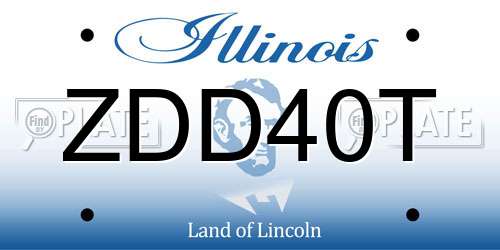 ZDD40T Illinois License Plate