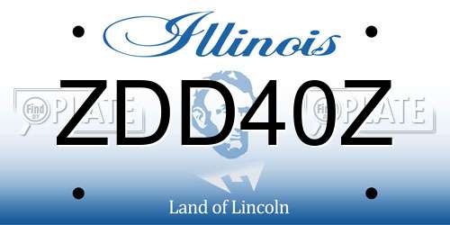 ZDD40Z Illinois License Plate