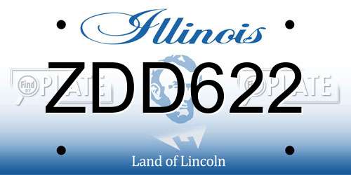 ZDD622 Illinois License Plate