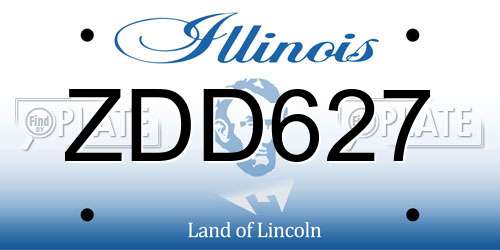 ZDD627 Illinois License Plate