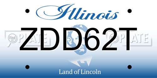 ZDD62T Illinois License Plate