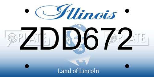 ZDD672 Illinois License Plate