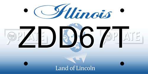 ZDD67T Illinois License Plate