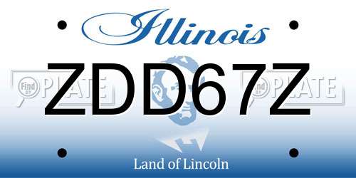 ZDD67Z Illinois License Plate