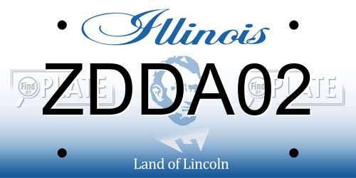 ZDDA02 Illinois License Plate