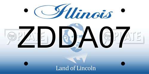 ZDDA07 Illinois License Plate