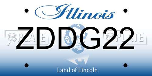 ZDDG22 Illinois License Plate