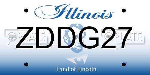 ZDDG27 Illinois License Plate