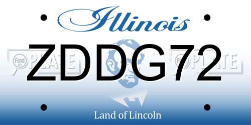 ZDDG72 Illinois License Plate