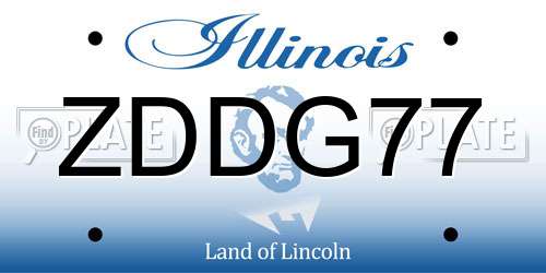 ZDDG77 Illinois License Plate