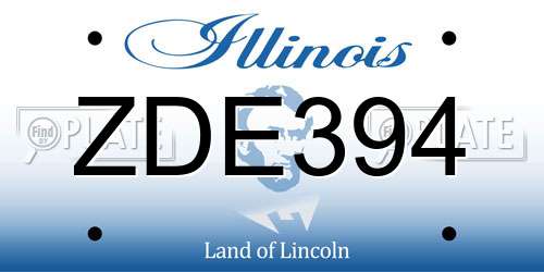 ZDE394 Illinois License Plate