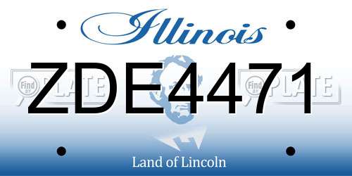 ZDE4471 Illinois License Plate