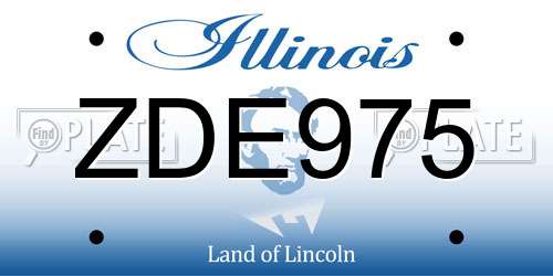 ZDE975 Illinois License Plate