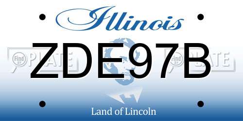 ZDE97B Illinois License Plate