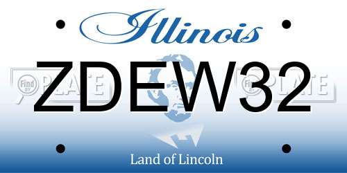 ZDEW32 Illinois License Plate