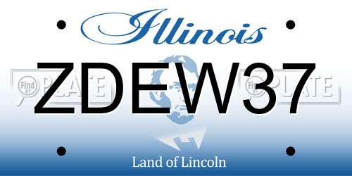 ZDEW37 Illinois License Plate