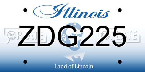 ZDG225 Illinois License Plate