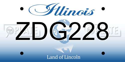 ZDG228 Illinois License Plate