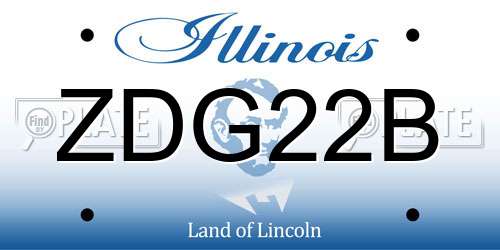 ZDG22B Illinois License Plate