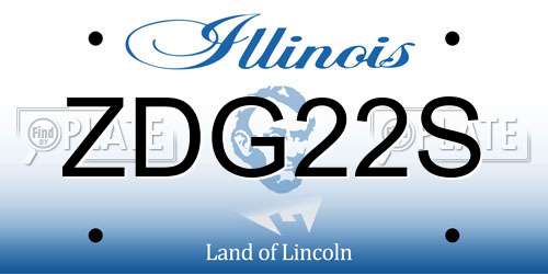ZDG22S Illinois License Plate