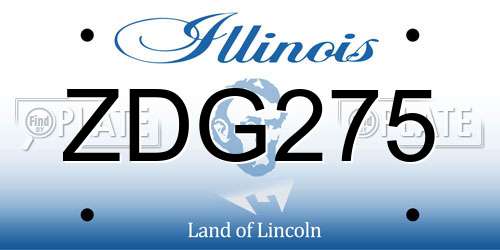 ZDG275 Illinois License Plate