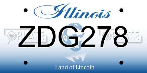 ZDG278 Illinois License Plate