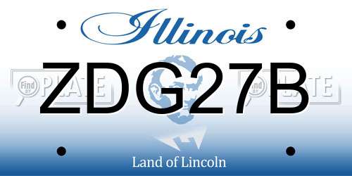 ZDG27B Illinois License Plate