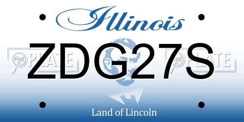 ZDG27S Illinois License Plate
