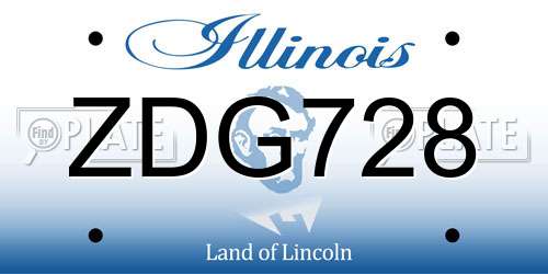 ZDG728 Illinois License Plate
