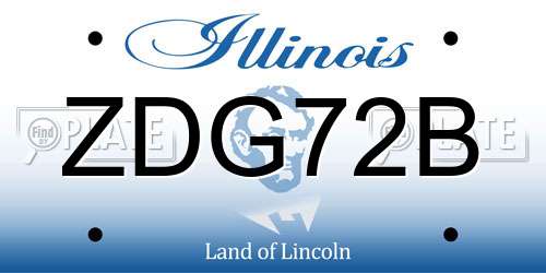 ZDG72B Illinois License Plate