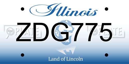 ZDG775 Illinois License Plate