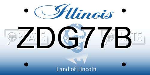 ZDG77B Illinois License Plate