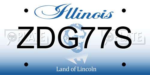 ZDG77S Illinois License Plate