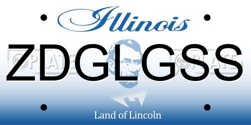 ZDGLGSS Illinois License Plate