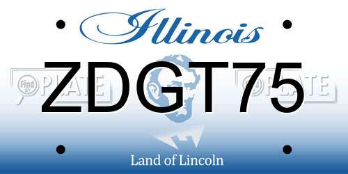 ZDGT75 Illinois License Plate